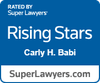 Superlawyers award for Carly A. Hakim Babi, J.D., MBA	and The Boss Attorney